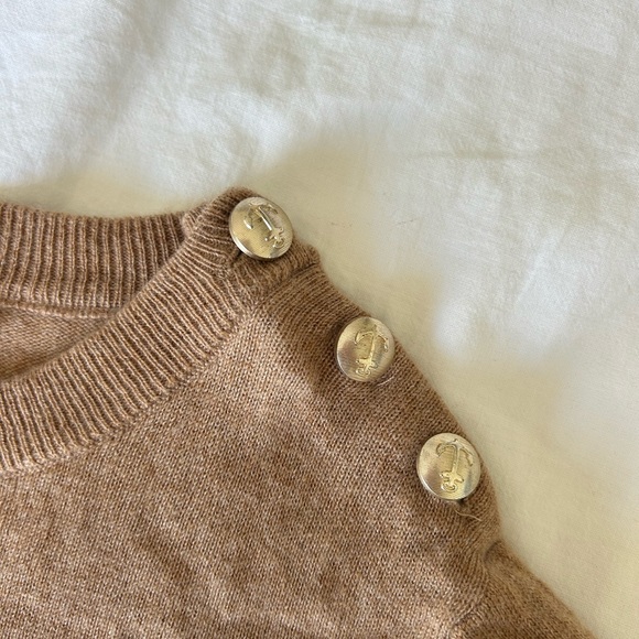 NWOT French brand tan and black striped sweater - Picture 4 of 5